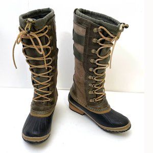 Sorel Conquest Carly Leather Harness Waterproof Snow Winter Boots Size 5 EUR 36